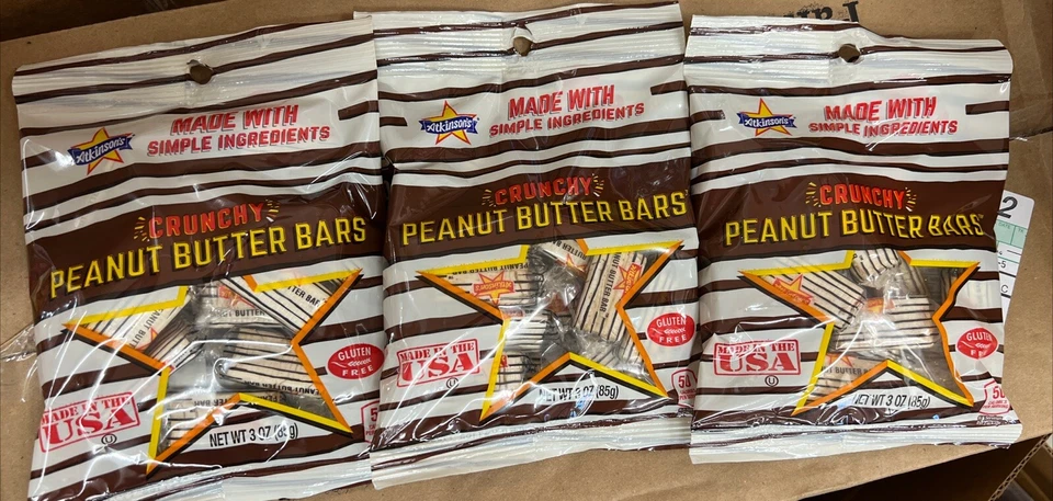 3- Barras de mantequilla de maní crujientes Atkinson's bolsa de 3 oz ceto sin gluten sin colesterol Foto 1 de 1