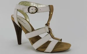 Nine West Stellen Damen-Sandalen mit hohem Absatz im Käfig Buttermilchleder 9,5 M - Bild 1 von 6