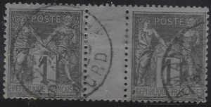 DIV-16-4-3: Stempel T84 von Saint-Amand-les-Eaux (Norden) auf Nr. 83x2 - Bild 1 von 1
