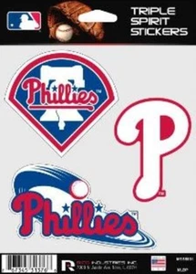 Philadelphia Phillies Die Cut Decals 3 Pack Car Window, Laptop, Tumbler MLB Rico - Picture 1 of 1