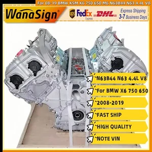 Long Block Engine Assembly For 08-19 BMW X5M X6 750 650 M6 N63B44 N63 4.4L V8 - Picture 1 of 12