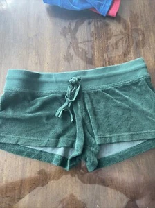 Hard Tail Girls Velour Shorts, Girls XL, Forest Green - Picture 1 of 3