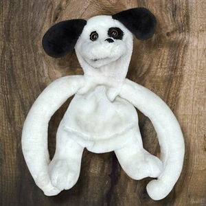 Toy Biz Ralf Plush Puppy Dog Full Body Hand Puppet Vintage 1992 White Spotted - Picture 1 of 8