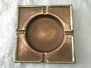 OBJET DU FUMEUR COLLECTOR ANCIEN CENDRIER EN LAITON CUIVRE MADE IN INDIA 1970 - Foto 1 di 8