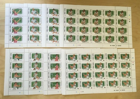 FULL SHEETS Sierra Leone 1987 899-906 - Wimbledon Tennis - Set of Sheets - MNH Cover