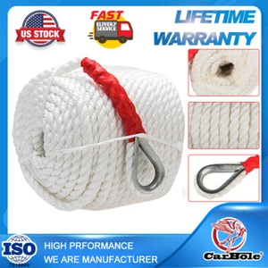 New 3/4"x200' Twisted Three Strand Nylon Anchor Rope Boat W/ Thimble Sailboat TU - Picture 1 of 12