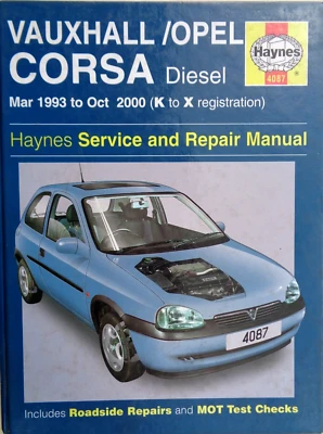 Haynes Service And Repair Manual No. 4087. Vauxhall/Opel Corsa Diesel. 1993-2000 - Image 1 of 4