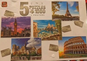 Puzzle 5X 1000 Piezas, 5 Construcciones Diferentes, Embalaje Original...De Jumbo... - Imagen 1 de 7