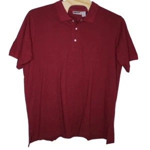 King Size Shirt Men 3XL 100% Cotton Red Solid Textured Casual Basic Staple Short - Picture 1 of 4