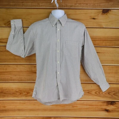 Camisa de vestir John Henry Oxford sin arrugas para hombre talla 15,5 gris a rayas Foto 1 de 4