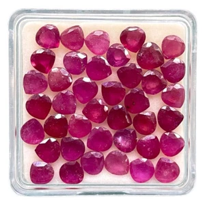 30 PCS Lab Created Ruby 5MM Heart Shape Dazzling Loose Gemstone Wholesale - Picture 1 of 1