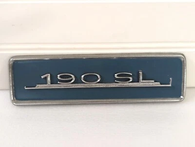 Placa de eliminación de radio vintage Mercedes Benz 190SL azul cromo original genuina 1960 Foto 1 de 4