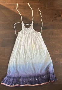 Justice Girls Sz 6 Summer Dress Lined Lurex Beaded Cotton Halter ST1525 - Picture 1 of 4