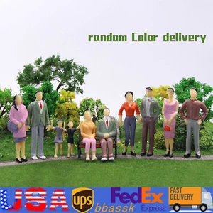 14x Model Trains 1:25 Miniature Painted Figures G Scale People Standing Seated - Picture 1 of 12