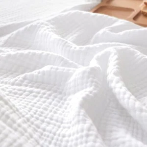 PHF 100% Cotton Muslin Blanket King Size 108" x 90", 4-Layer Lightweight and ... - Picture 1 of 7