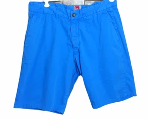 Be Shorts Men's Flat Front Bright Blue Bermuda Size 36 "Shark" Front/Back Pocket - Picture 1 of 5