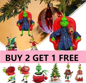 Merry Christmas Grinch Ornaments Xmas Tree Hanging Figure Pendant Home Decor car - Picture 1 of 61