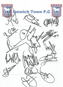 IPSWICH TOWN F.C SIGNED 2008/2009 A4 (12x8) TEAMSHEETx13+COA *MAGILTON*WALTERS* - Picture 1 of 2