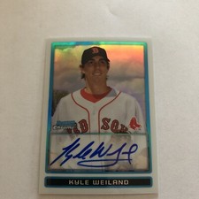 2009 bowman chrome Kyle Weiland  autograph refractor card bcp113.       190-500