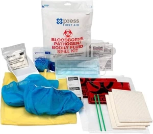 2 Pc Express First Aid Bloodborne Pathogen & Bodily Fluid Spill Kit 5962 New - Picture 1 of 7