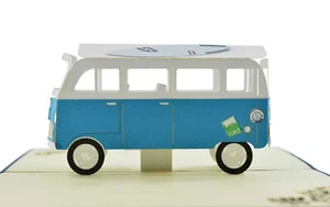 3D POP UP Klappkarte *Campingvan* Campervan Camping Wohnmobil Wohnwagen Reise - Bild 1 von 3
