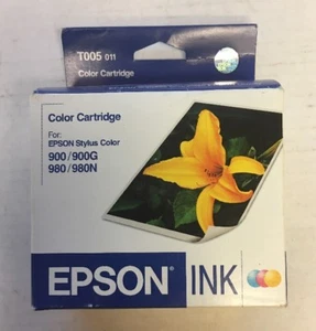 New Epson T005 011 Tri color Printer Ink Cartridge #285116 900 Genuine Original - Picture 1 of 4