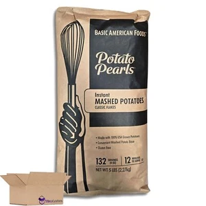 Instant Mashed Potatoes Classic Flakes Value Pack | 5 Pound Bulk Bag - Picture 1 of 6