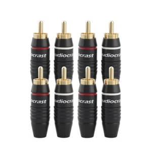 8x High Quality Male RCA Plug Gold Plated Audio Video Adapter Connector - Picture 1 of 6