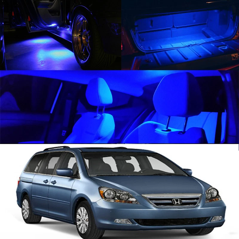 Para 05-10 Honda Odyssey Interior AZUL Bombilla LED Paquete Completo Mapa Domo Placa Maletero Foto 1 de 1