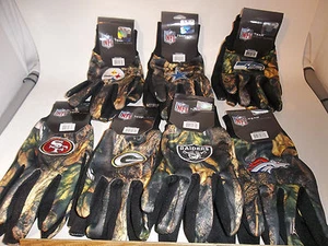 U Pick 1 Pair NFL CAMO UTILITY GLOVES Tailgate Party hunting adult Size WINTER - Picture 1 of 35