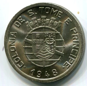 St. Thomas & Prinz - 1948 1 Escudo in CH BU - Bild 1 von 2
