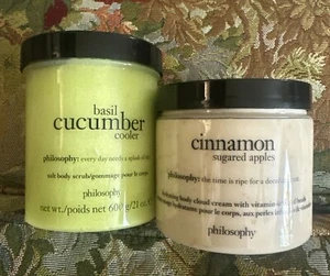Philosophy SET - CINNAMON SUGARED APPLES Body Cream SCRUB Basilic GURKE - Bild 1 von 7