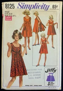 Gr. 8 10 Jiffy Wende Wickel Kleid Simplicity 8125 Muster EASY 60er Vintage - Bild 1 von 2