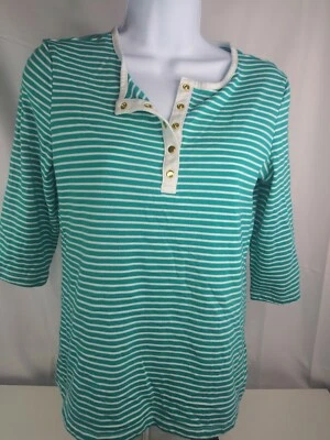 Camisa para mujer Coral Bay talla S pequeña a rayas media manga Foto 1 de 4