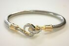 Sterling Silver Bracelet with 18k Yellow Gold set with Diamonds