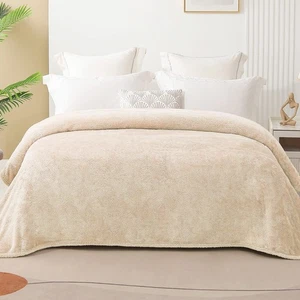 Breathable Fleece Twin Size Blanket for Bed(90x66 Inch), Super Soft Fuzzy Bla... - Picture 1 of 6