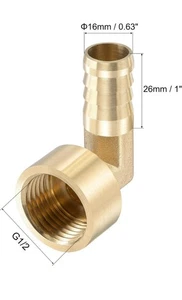 Conector de tubería hembra de púas G1/2 de 16 mm codo de montaje de manguera de latón en forma de L 4 * - Imagen 1 de 7