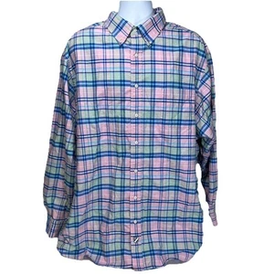 Cremieux Classics 38 Shirt Mens 3XB Button Up Long Sleeve Blue Pink Plaid - Picture 1 of 8