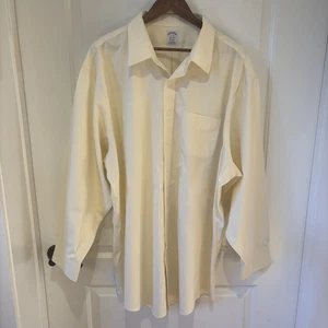 Brooks Brothers Non Iron Classic Fit Yellow Button Down MensShirt Sz 19/35 - Picture 1 of 8