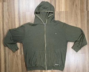 SOUTHPOLE Waffle Knit VTG Y2K Sz L Thermal Full Zip Hoodie Jacket Green - Picture 1 of 6
