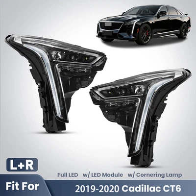 For 2019-2020 Cadillac CT6 Full LED Headlight w/o Cornering Lamp Left+Right Pair Foto 1 de 4