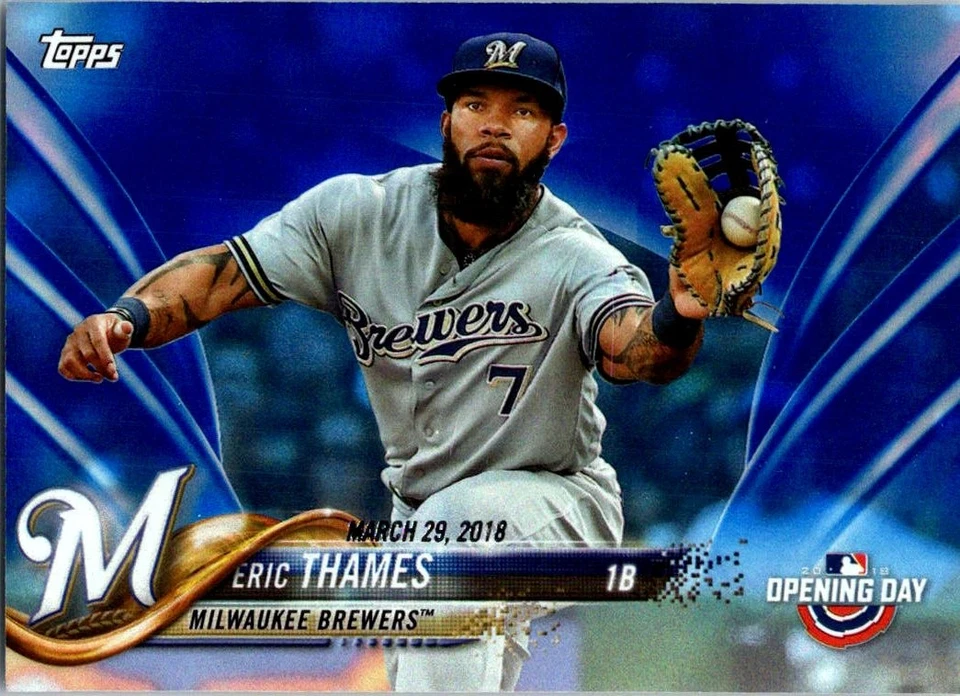 2018 Topps Opening Day #172 Eric Thames Opening Day Edition Blue Foil - Image 1 of 2