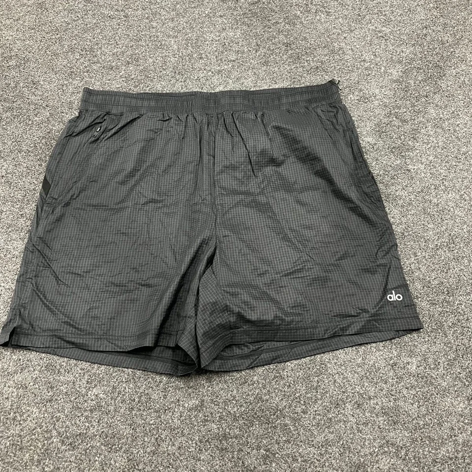 Pantalones Cortos 2 en 1 ALO YOGA 5" Game Time Ripstop Para Hombre Talla 2XL Negros M6172R Foto 1 de 4