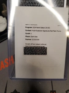 2024 Panini Select ZACH EDEY Youth Explosion Signatures Red Flash #1 Redemption - Bild 1 von 2