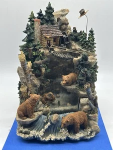 Classic Treasures Water Fountain Bears with Eagle Musical Box Animated bird - Picture 1 of 14