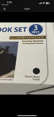 Juego de 3 ganchos de pared LDR Piper Decor herrajes de montaje incluidos electro-negro  Foto 1 de 4