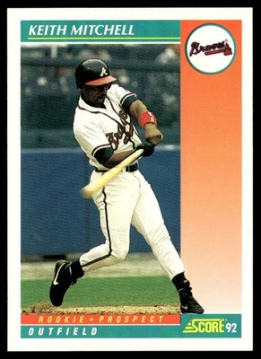 1992 Score Keith Mitchell Rookie Atlanta Braves #748A - Image 1 of 2