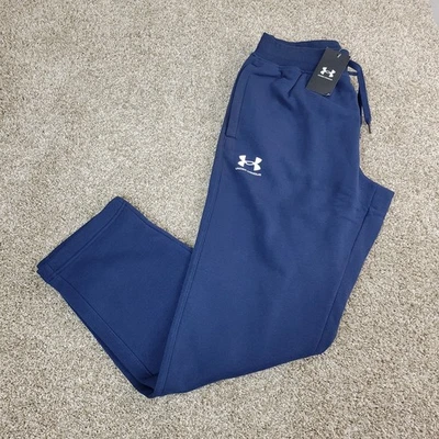 NWT Under Armour Mens Large Navy Fleece Sweatpants Elastic Waist Drawstring - Image 1 of 4