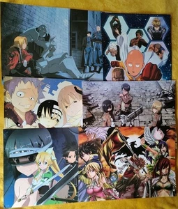 Collection of 6 15x21" Anime Posters Fullmetal Alchemist One Punch Man - Picture 1 of 9