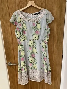 French Connection Ladies Lined Dress Multi Floral Print A-Line Dress. UK 12 - Picture 1 of 8